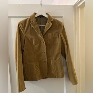 Theory Corduroy Blazer Size 6 Tan Preppy Lined